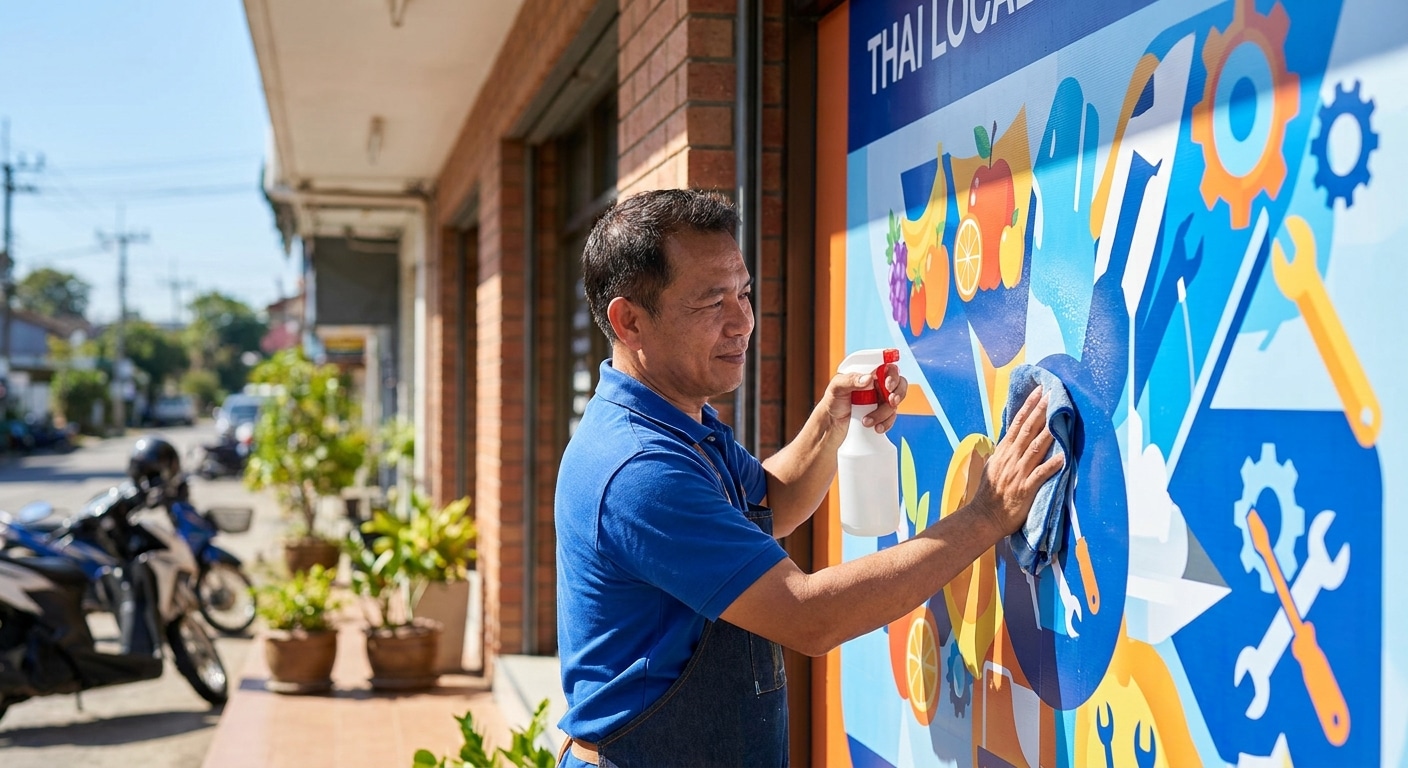 เคล็ดลับดูแลป้ายโฆษณาและไวนิล ให้สีสดทนทานท้าแดดท้าฝน - tips-maintain-outdoor-signage