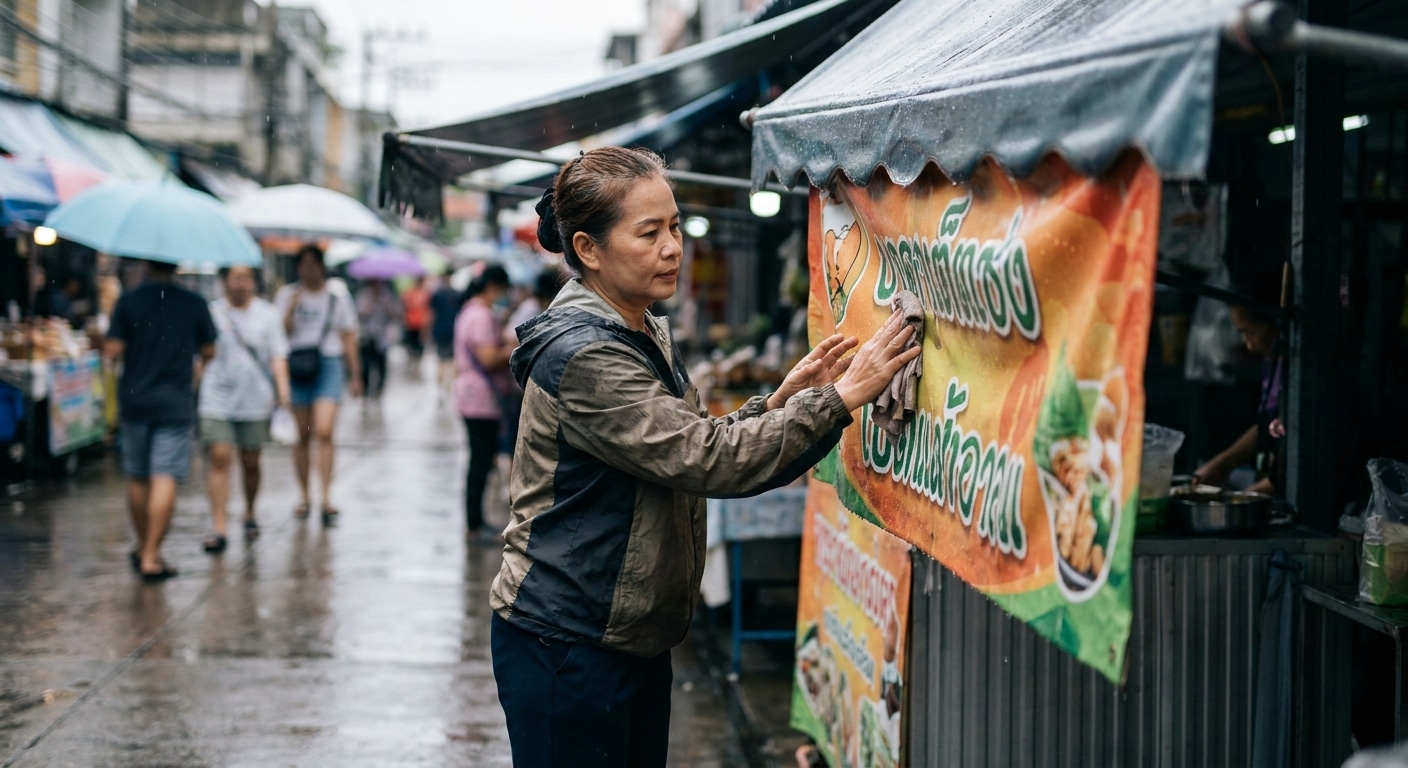5 วิธีดูแลป้ายไวนิลและป้ายโฆษณาหน้าฝน ให้สีสด ไม่ซีดจาง - vinyl-banner-maintenance-rainy-season