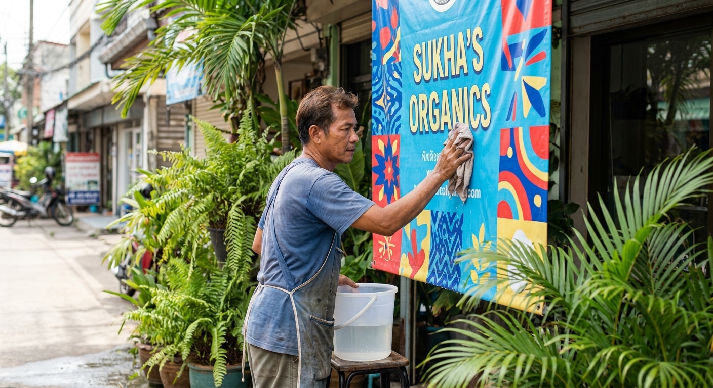 วิธีดูแลป้ายโฆษณาไวนิลให้สีสดทนแดดฝน ยืดอายุการใช้งาน - vinyl-banner-maintenance-tips