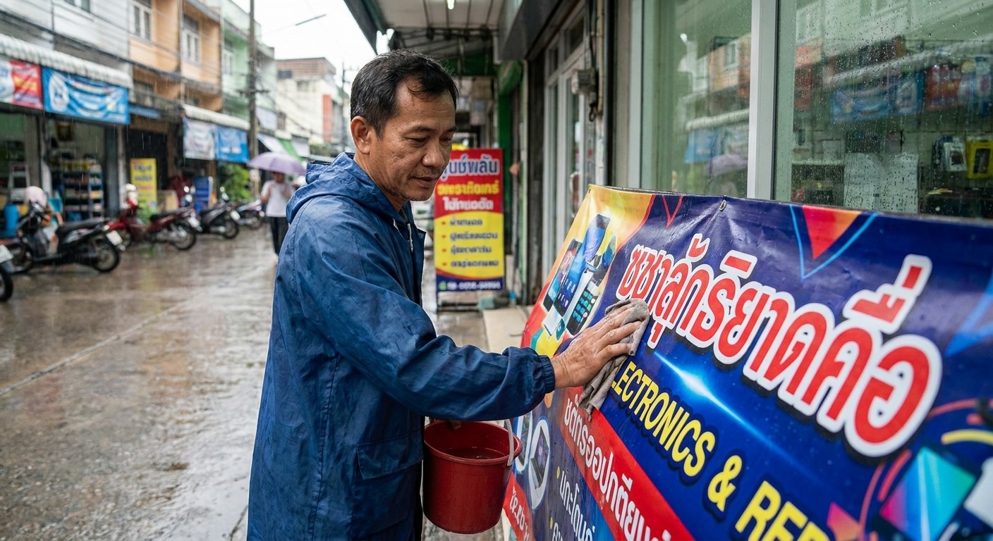 วิธีดูแลป้ายไวนิลให้สีสดทนแดดทนฝน ยืดอายุการใช้งาน - vinyl-banner-maintenance-tips