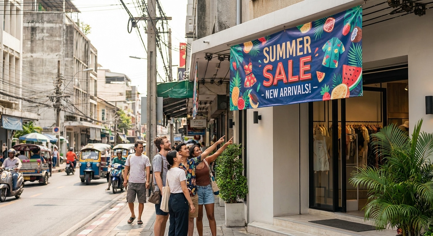 เทคนิคออกแบบป้ายไวนิลดึงดูดลูกค้า เพิ่มยอดขายร้านค้าออฟไลน์ - vinyl-banner-marketing-tips
