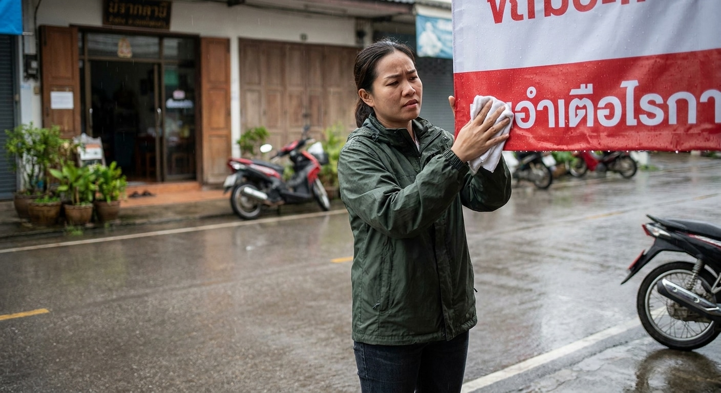 วิธีดูแลป้ายไวนิลหน้าร้านหน้าฝน ให้สีสดทนทาน ไม่ซีดจาง - vinyl-sign-maintenance-rainy