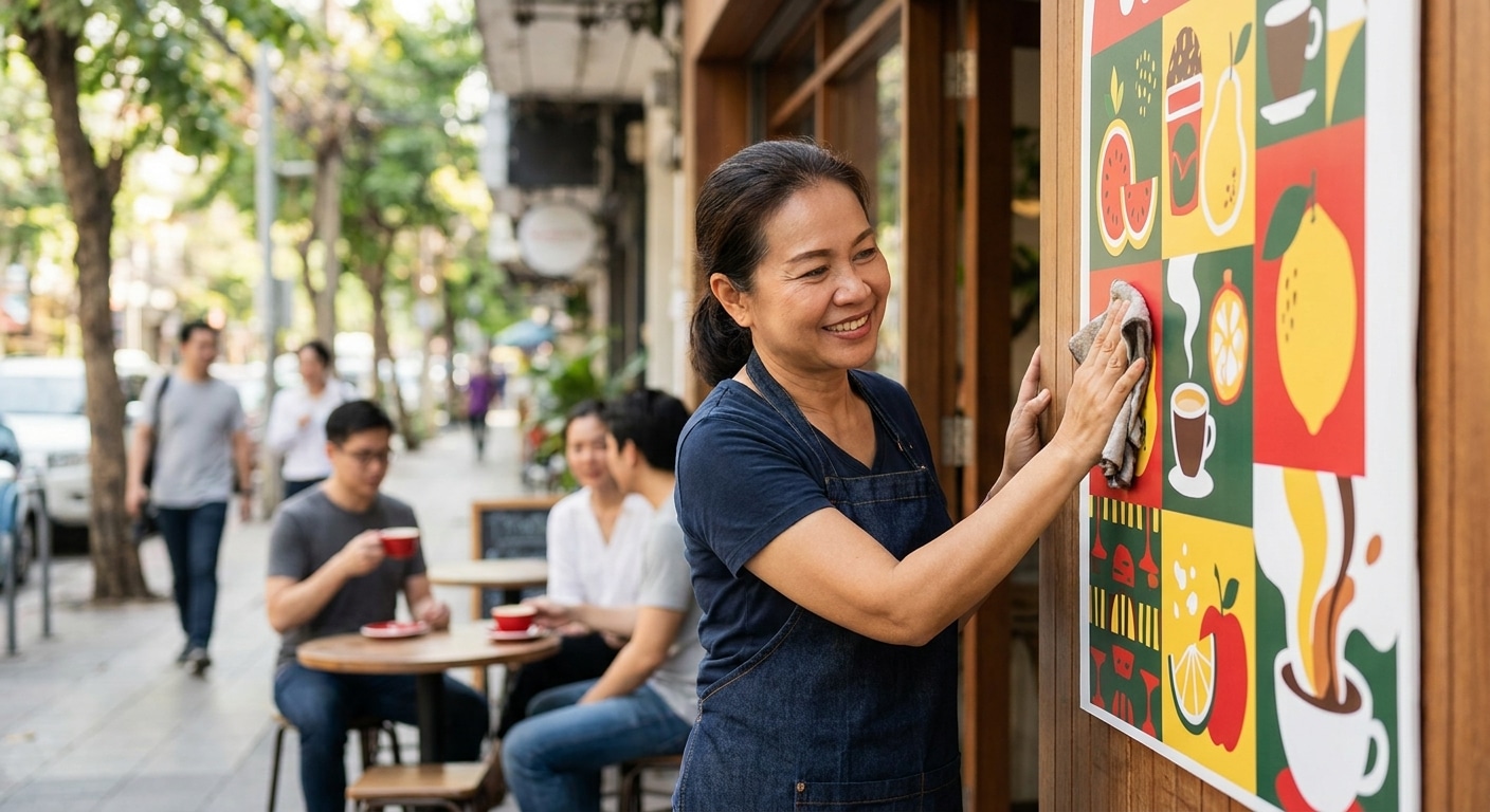 ทริคดูแลป้ายไวนิล-สติ๊กเกอร์ ทนแดด สีสด ไม่ซีดไว - vinyl-sign-sticker-maintenance-tips