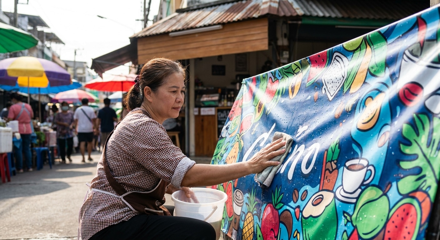 ทริคดูแลป้ายไวนิลและป้ายโฆษณาให้สีสดทนแดด ยืดอายุใช้งาน - vinyl-signage-maintenance-tips