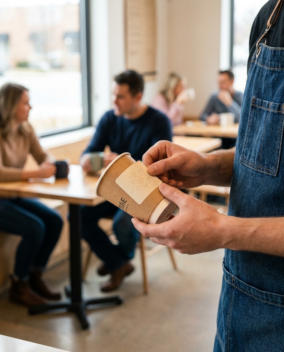เทคนิคทำสติ๊กเกอร์ติดแก้วกาแฟ เพิ่มมูลค่าแบรนด์ร้านน้ำ SME - coffee-cup-sticker-printing-tips