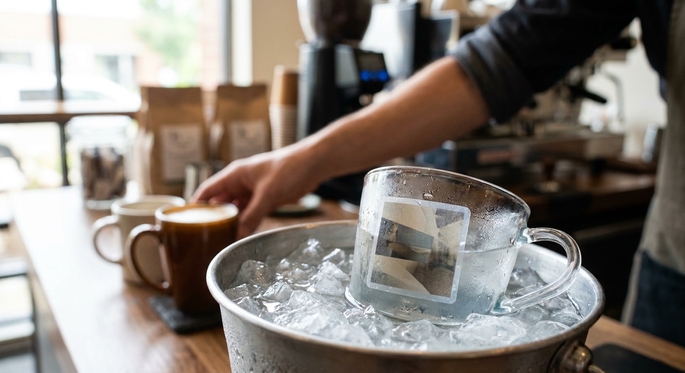สติ๊กเกอร์ติดแก้วกาแฟ แช่น้ำไม่หลุดลอก เลือกแบบไหนดี? - coffee-cup-waterproof-sticker