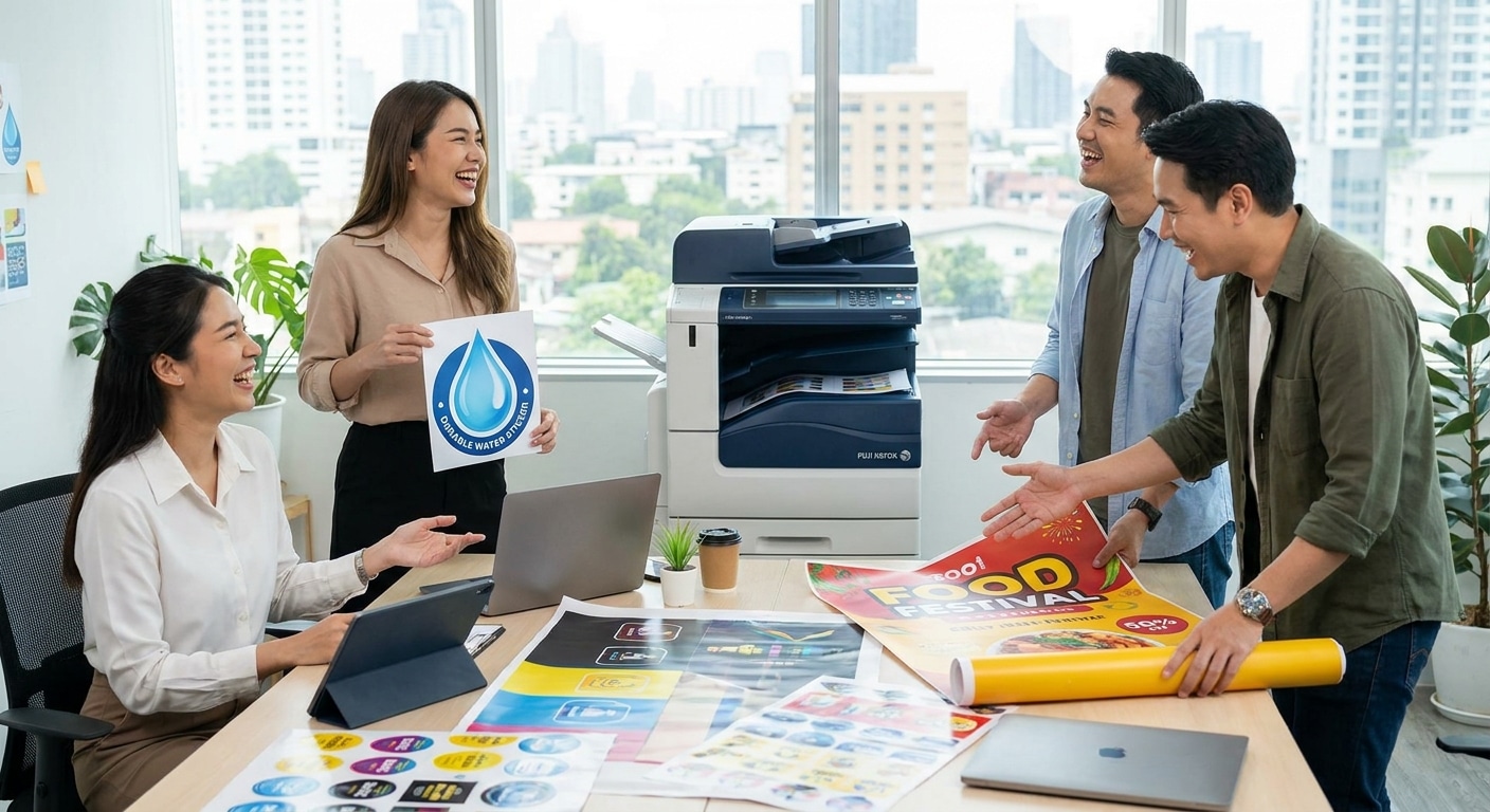 เทคโนโลยีพิมพ์ Fuji Xerox สติ๊กเกอร์สีสด ตัวช่วย SME 2026 - fuji-xerox-print-tech-2026
