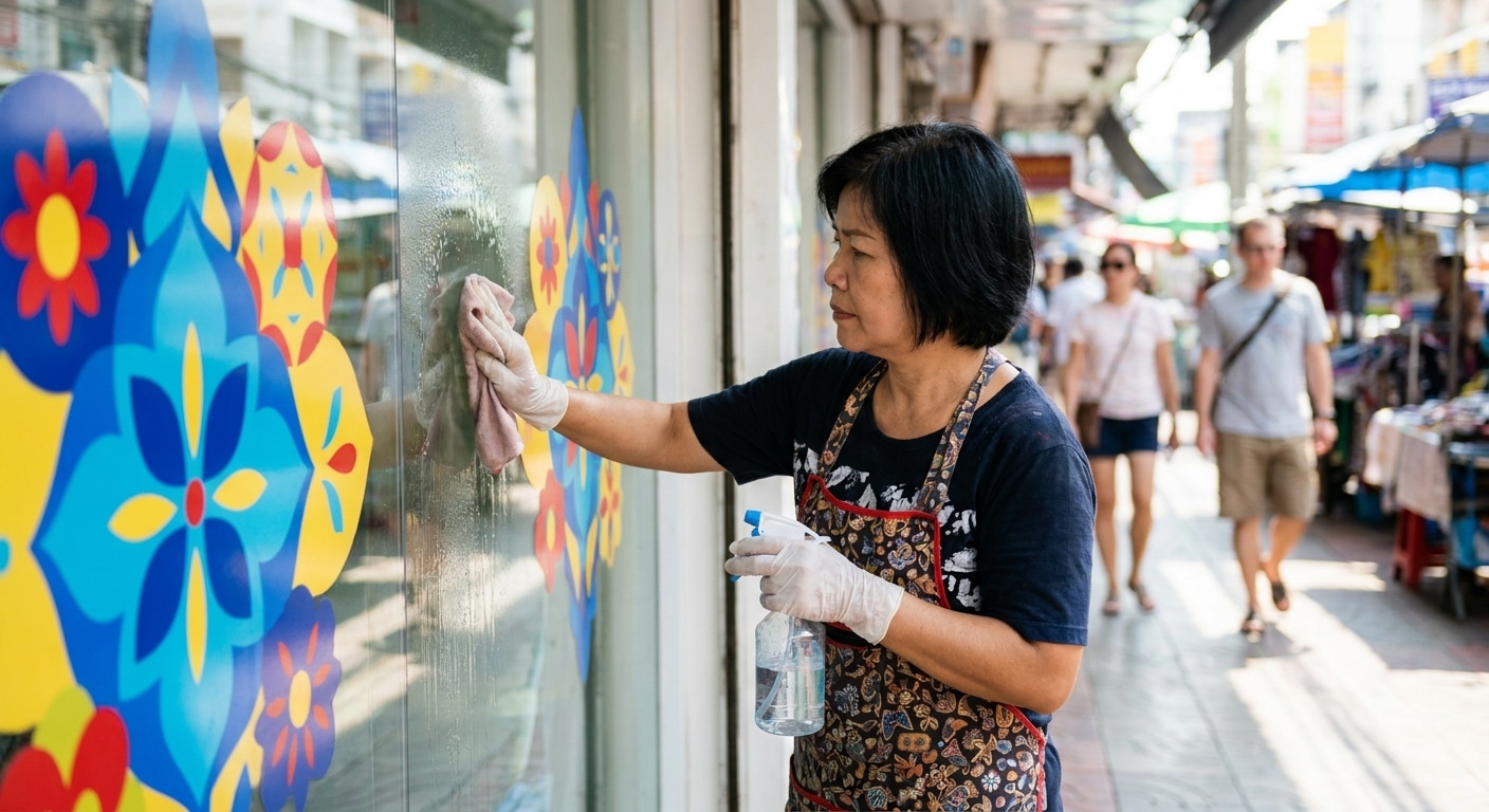 วิธีทำความสะอาดป้ายไวนิล-สติ๊กเกอร์ ให้สีสดทนแดด ไม่ซีดไว - how-to-clean-vinyl-banner-sticker