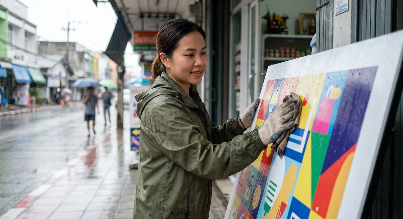 วิธีดูแลป้ายโฆษณาหน้าร้านให้สีสวยทนทาน รับหน้าฝน - how-to-maintain-storefront-signage