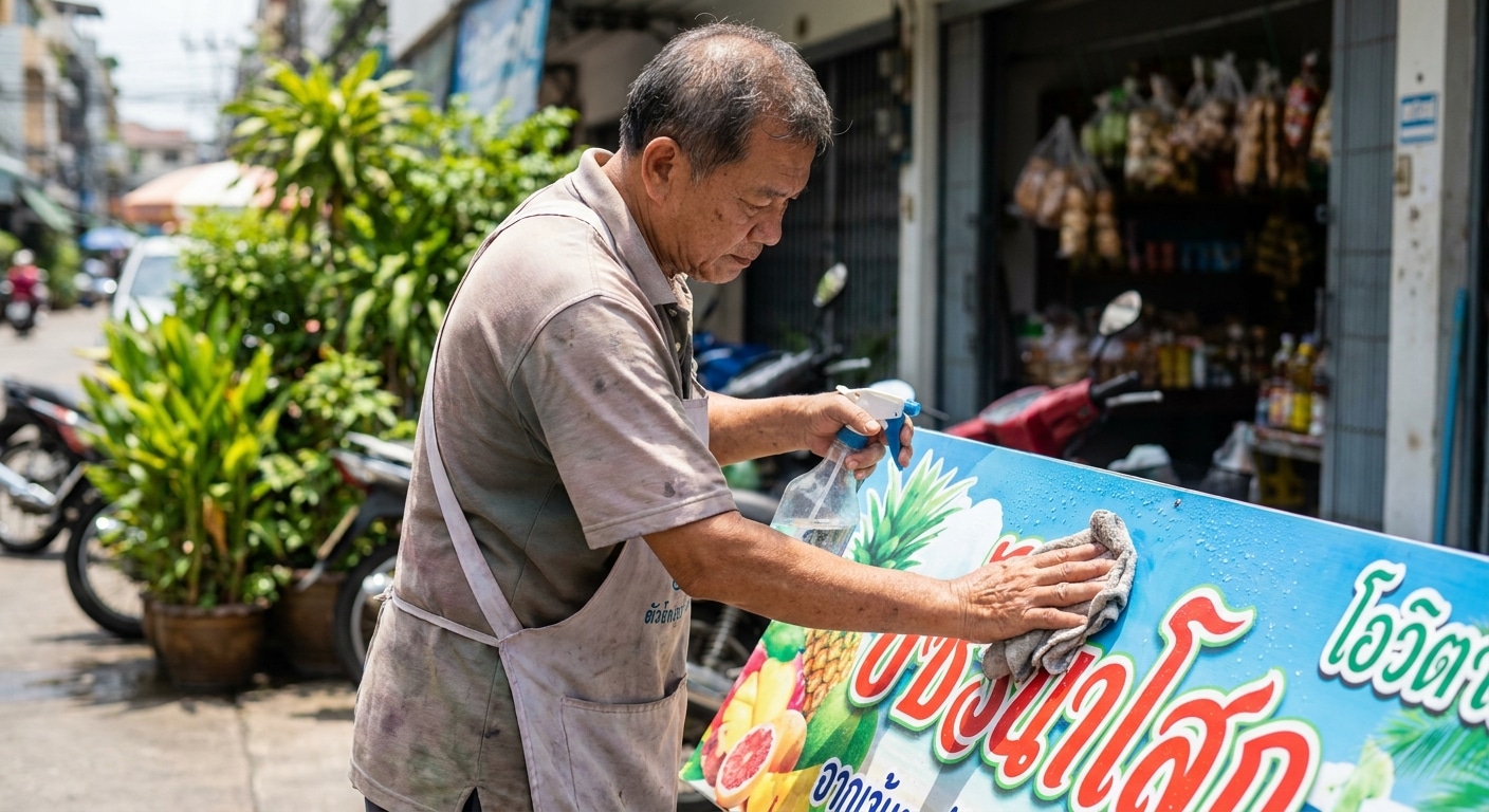 ดูแลป้ายไวนิลหน้าร้านอย่างไร ให้สีสดทนแดด ใช้งานได้นาน - how-to-maintain-vinyl-signs