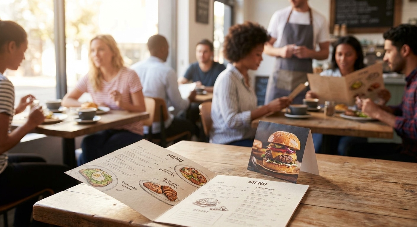 เพิ่มยอดขายร้านอาหาร! ดึงดูดลูกค้าด้วยเมนูและป้ายตั้งโต๊ะ - increase-sales-menu-table-tent