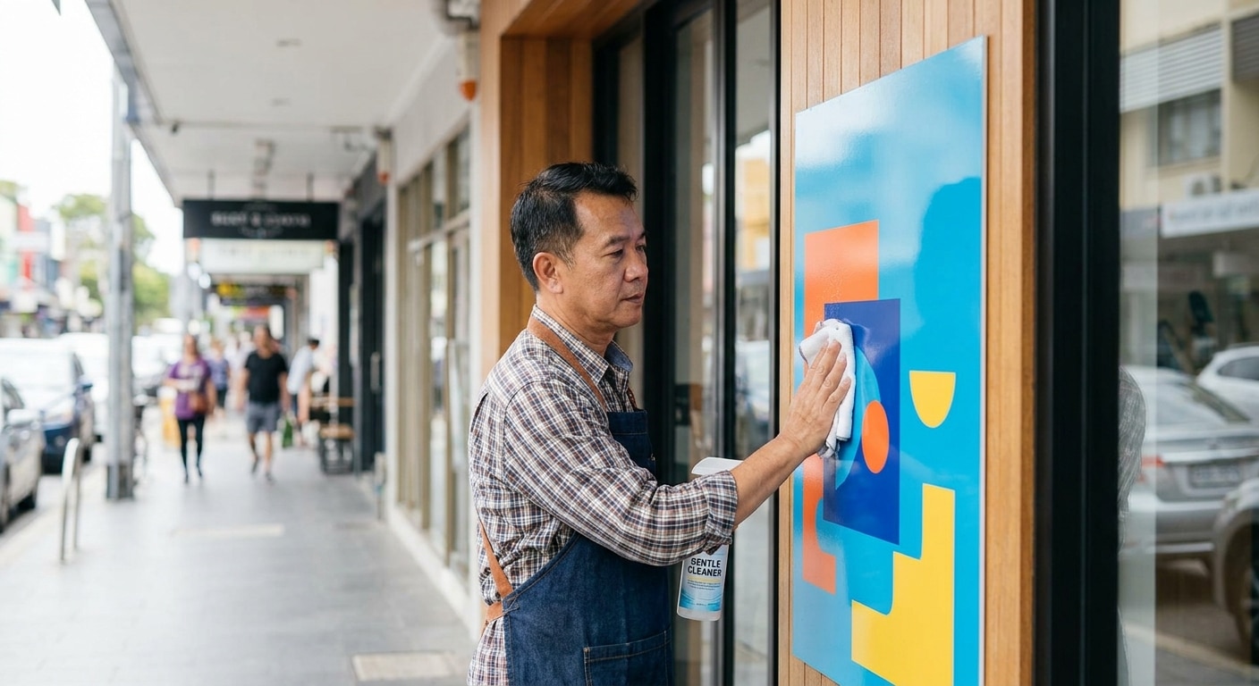 วิธีดูแลป้ายไวนิลและสติ๊กเกอร์หน้าร้านให้สีสด ทนแดดฝน - maintain-vinyl-sticker-signage