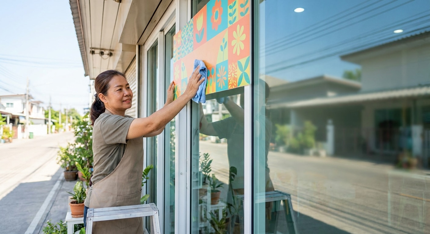 วิธีดูแลป้ายไวนิลและสติ๊กเกอร์หน้าร้านให้สีสด ไม่ซีดไว - maintain-vinyl-sticker-signs