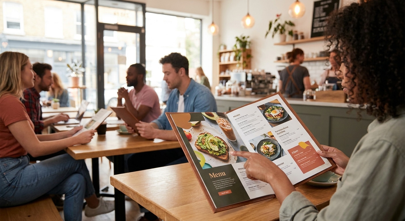 จิตวิทยาออกแบบเมนูอาหาร พิมพ์ยังไงให้อัปยอดขายร้านคาเฟ่ - menu-design-psychology-increase-sales