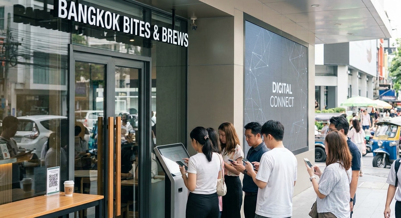 กลยุทธ์ดึงลูกค้าเข้าร้านด้วยป้ายโฆษณาและสติ๊กเกอร์ QR Code - o2o-marketing-signage-qr-sticker