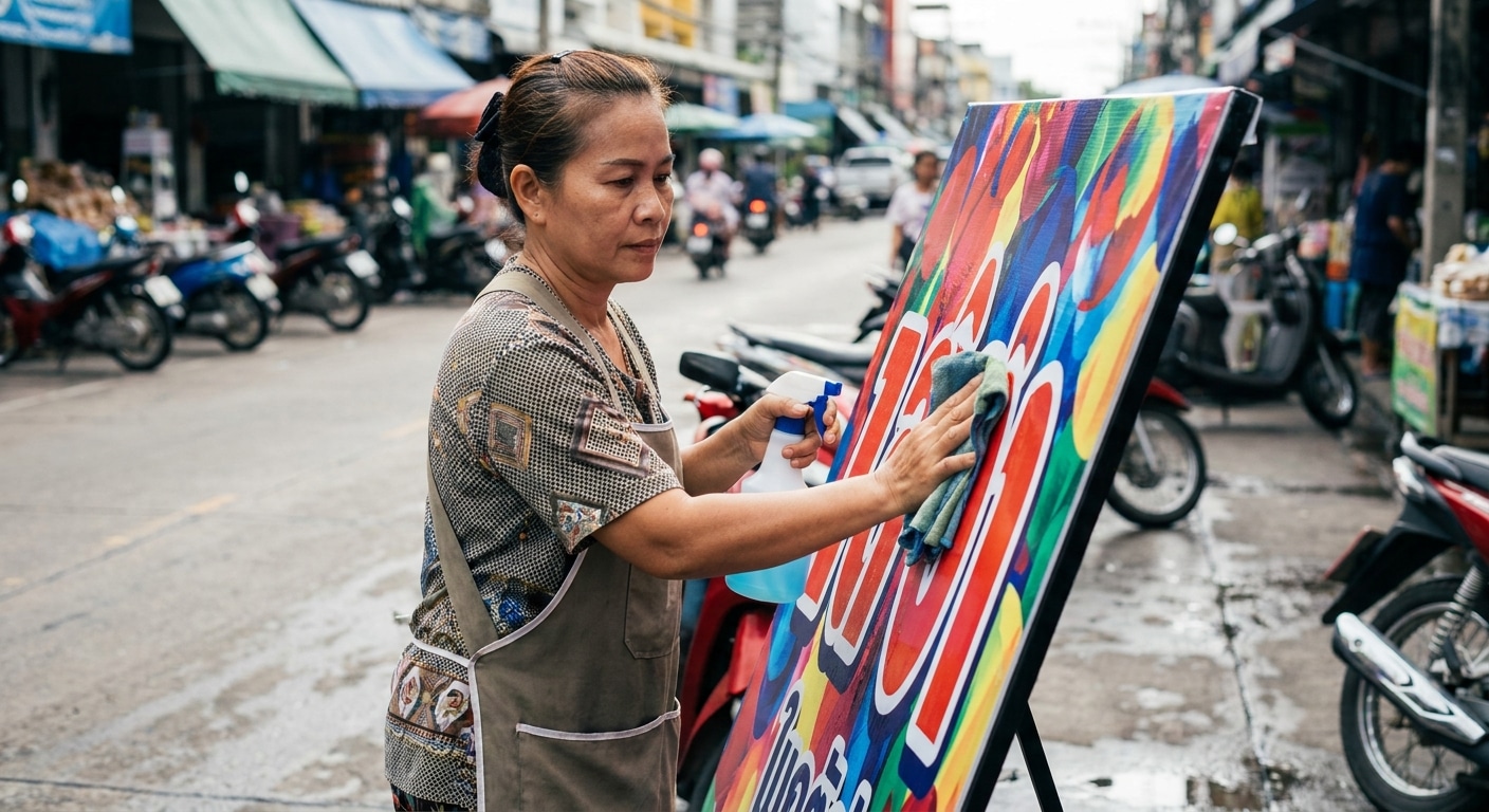 วิธีดูแลป้ายและสติ๊กเกอร์ให้สีสด ทนแดดทนฝน - outdoor-sign-sticker-maintenance