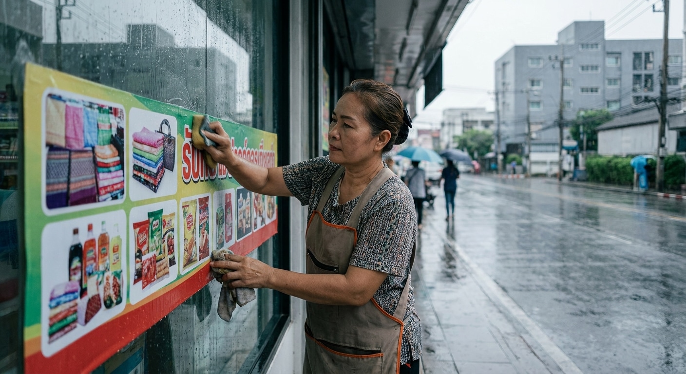 เคล็ดลับดูแลป้ายไวนิลและสติ๊กเกอร์หน้าฝนให้สีสวยทน - outdoor-sign-sticker-maintenance
