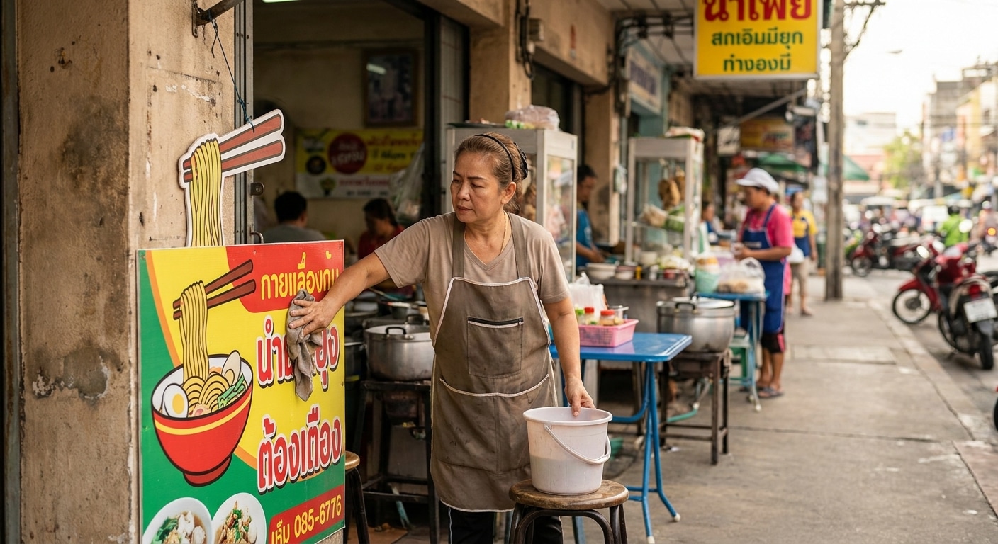 วิธีดูแลป้ายไวนิลและสติ๊กเกอร์หน้าร้าน ให้สีสดทนนาน - outdoor-signage-vinyl-maintenance