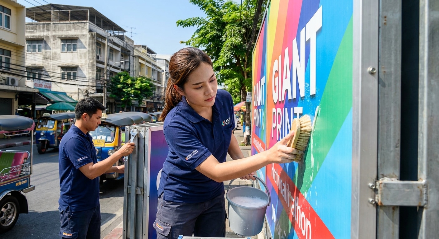 เทคนิคดูแลป้ายไวนิลกลางแจ้งให้สีสดทนทาน ไม่ซีดจางไว - outdoor-vinyl-banner-maintenance
