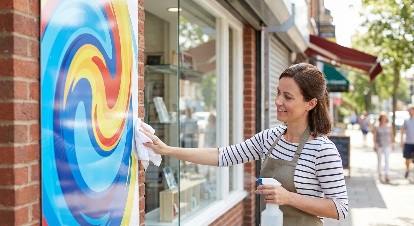 ทริคดูแลป้ายไวนิลหน้าร้านให้สีสด ทนแดดทนฝน ใช้งานนาน - outdoor-vinyl-sign-maintenance