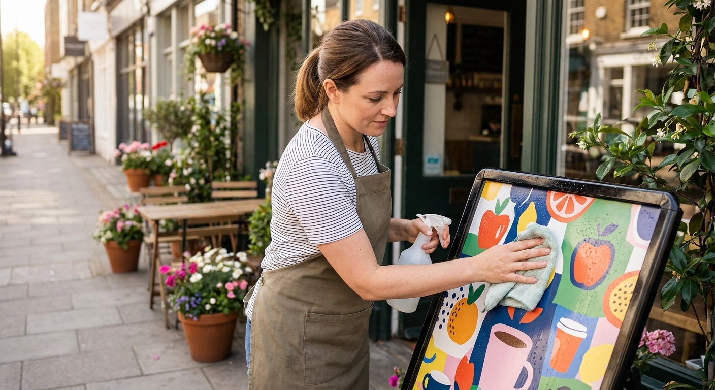 5 ทริคดูแลป้ายไวนิลหน้าร้านให้สีสด ทนแดดทนฝน ไม่ซีดไว - outdoor-vinyl-sign-maintenance