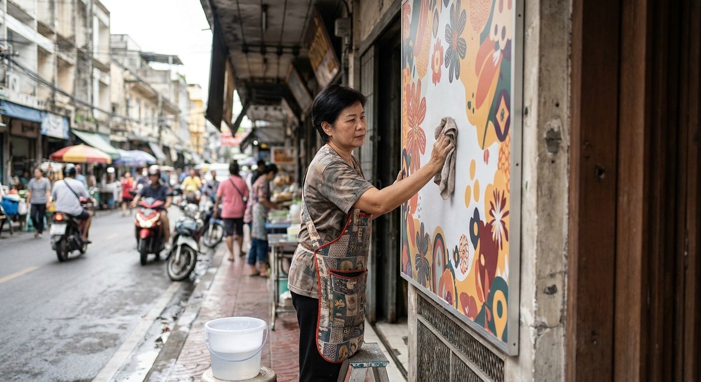 เคล็ดลับดูแลป้ายไวนิลและป้ายโฆษณาหน้าร้านให้สีสดทนทาน - outdoor-vinyl-sign-maintenance-tips