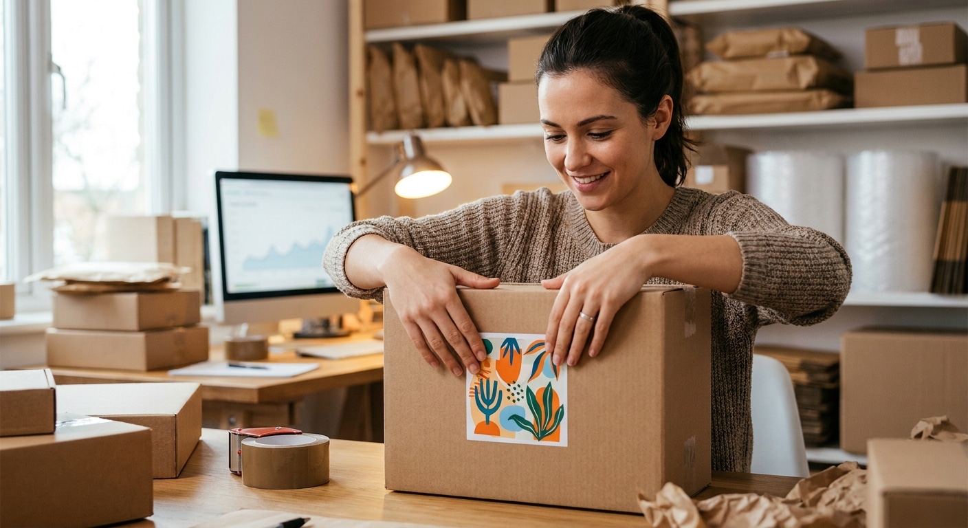 สติ๊กเกอร์ติดกล่องพัสดุ อาวุธลับสร้างยอดขายซ้ำ - packaging-sticker-marketing-tips
