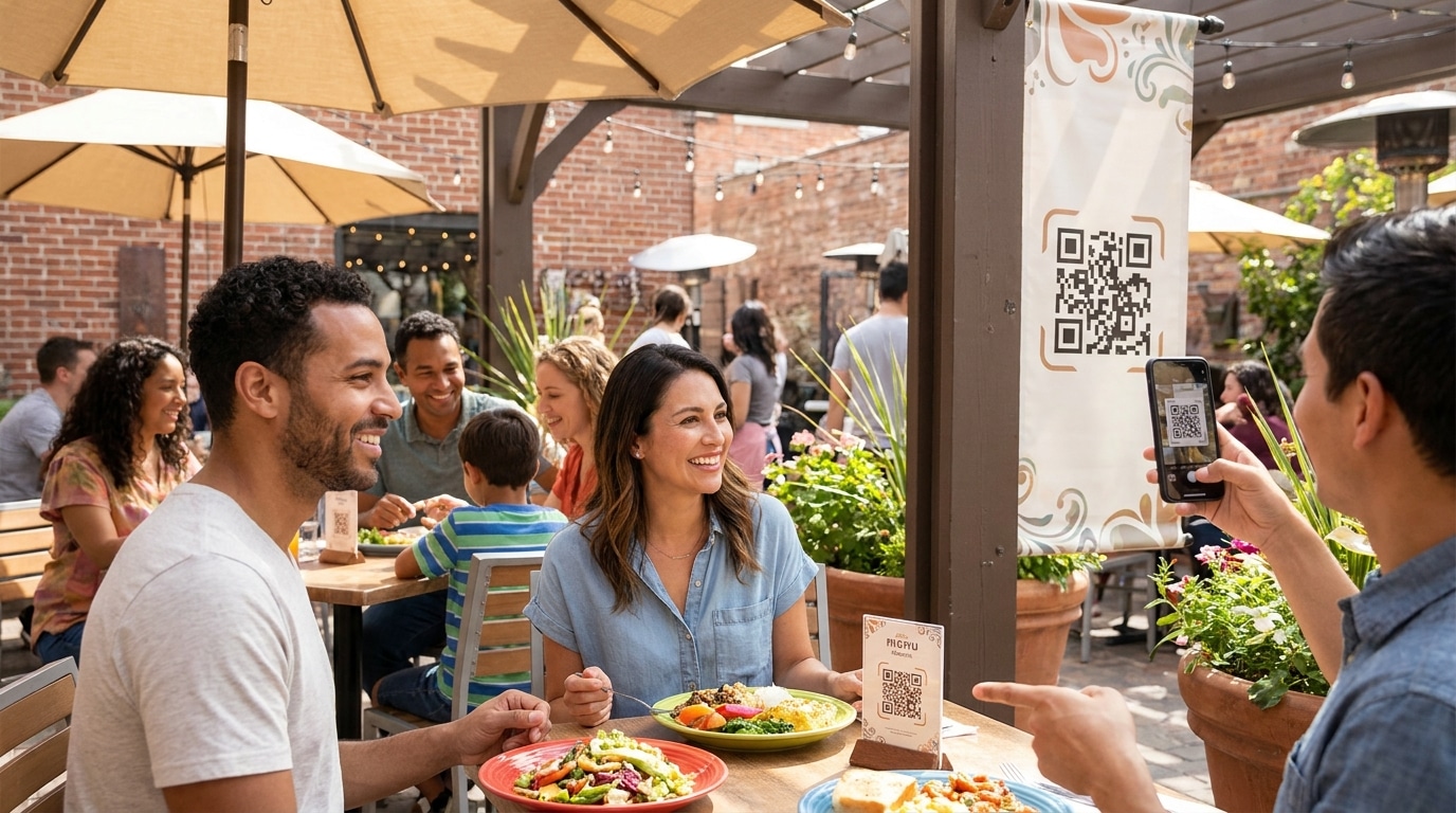 เพิ่มยอดขายด้วยป้ายไวนิลและเมนูติด QR Code ดึงลูกค้า - qr-code-vinyl-menu-marketing