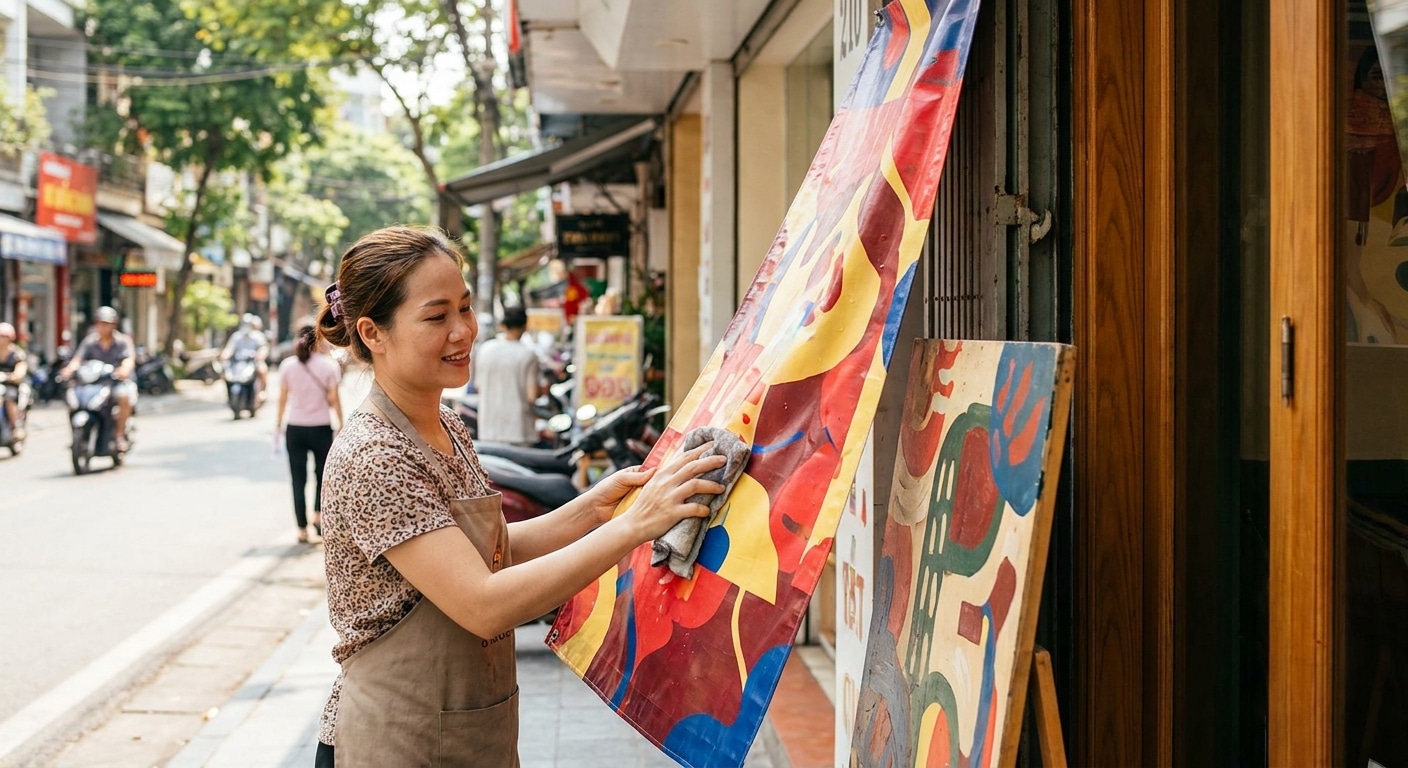 เคล็ดลับดูแลป้ายไวนิลและสแตนดี้หน้าร้าน ให้สีสดทน ไม่ซีด - signage-vinyl-maintenance-tips