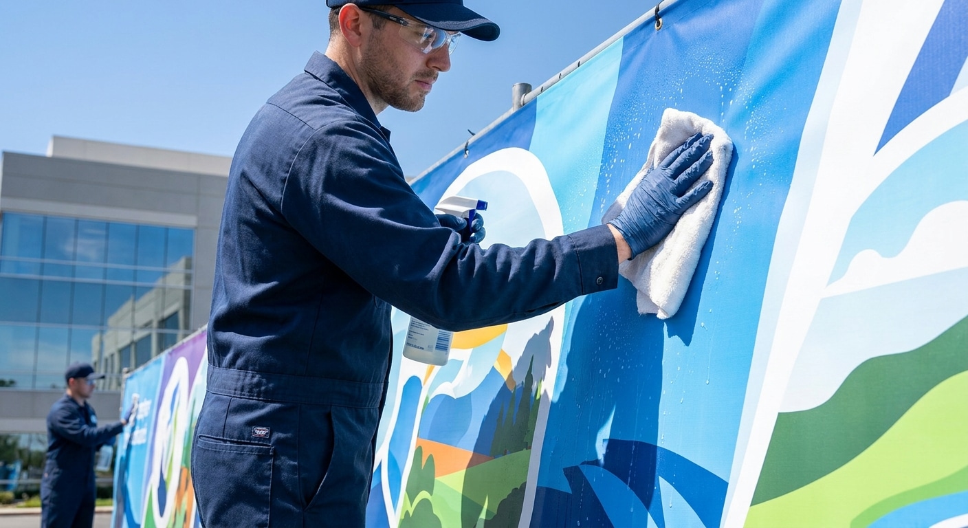 วิธีดูแลป้ายโฆษณา-ไวนิล ให้สีสดทนแดดทนฝน ยืดอายุใช้งาน - signage-vinyl-maintenance-tips