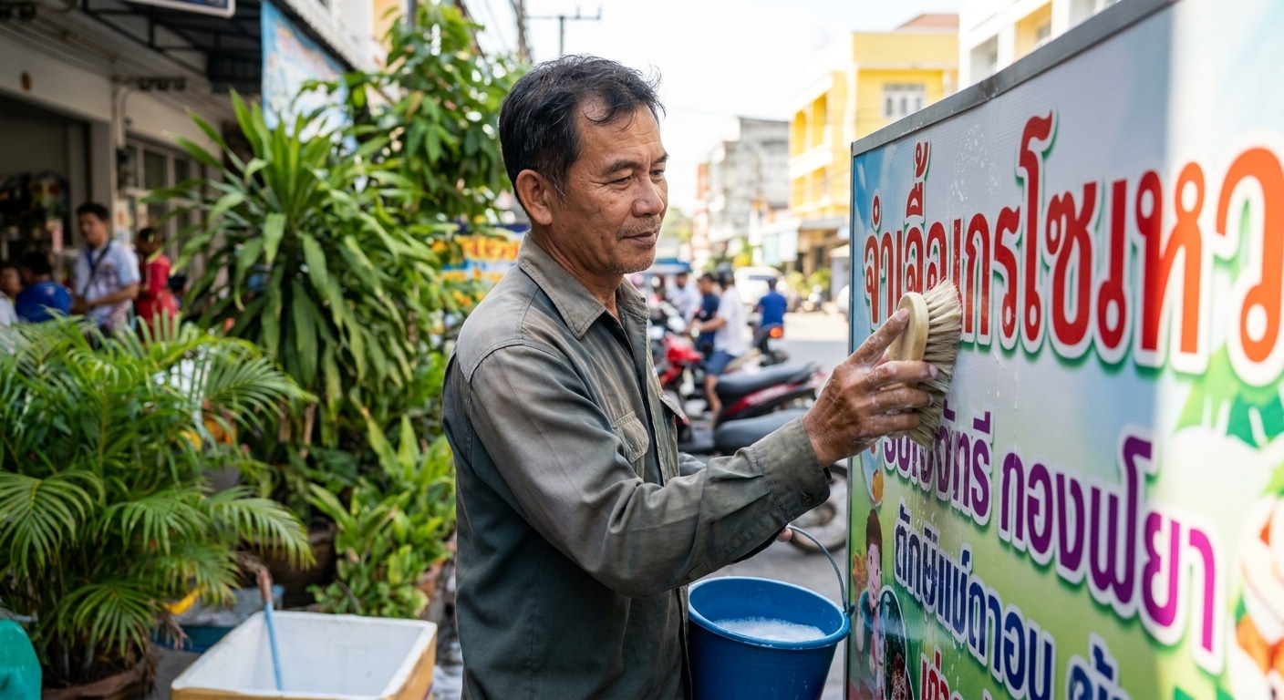 วิธีดูแลป้ายไวนิลหน้าร้านให้สีสดทนแดดทนฝน ยืดอายุใช้งาน - vinyl-banner-maintenance-tips