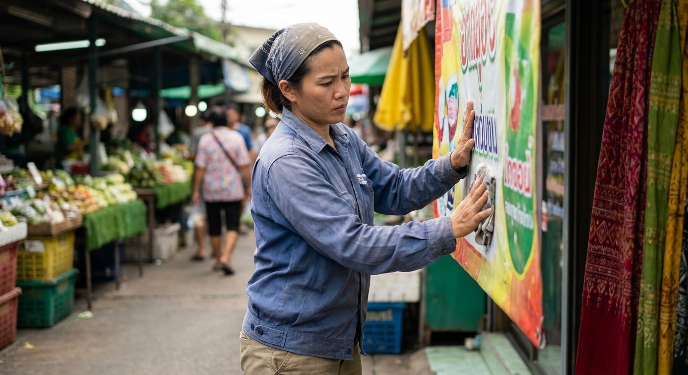 วิธีดูแลป้ายโฆษณาไวนิลให้สีสด ทนแดดทนฝน ยืดอายุใช้งาน - vinyl-signage-maintenance-tips