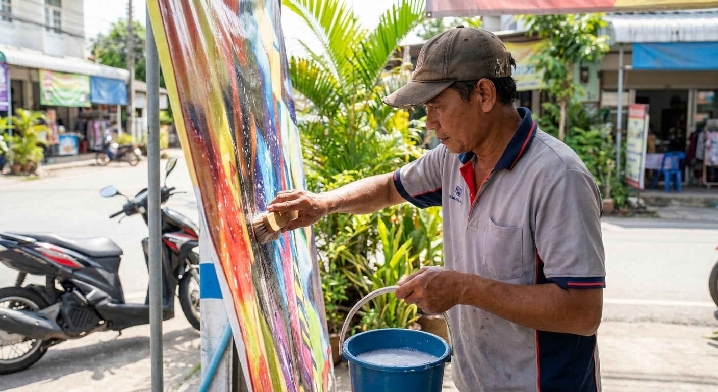 วิธีดูแลป้ายไวนิลให้สีสด ทนแดดทนฝน ยืดอายุการใช้งาน - vinyl-signage-maintenance-tips