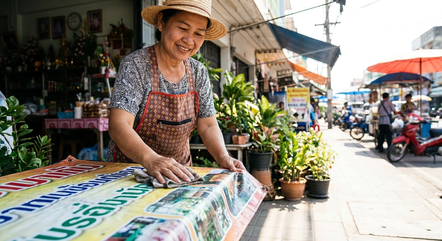 ทริคดูแลป้ายไวนิลและสติ๊กเกอร์ให้สีสด ทนแดดทนฝน - vinyl-sticker-outdoor-maintenance