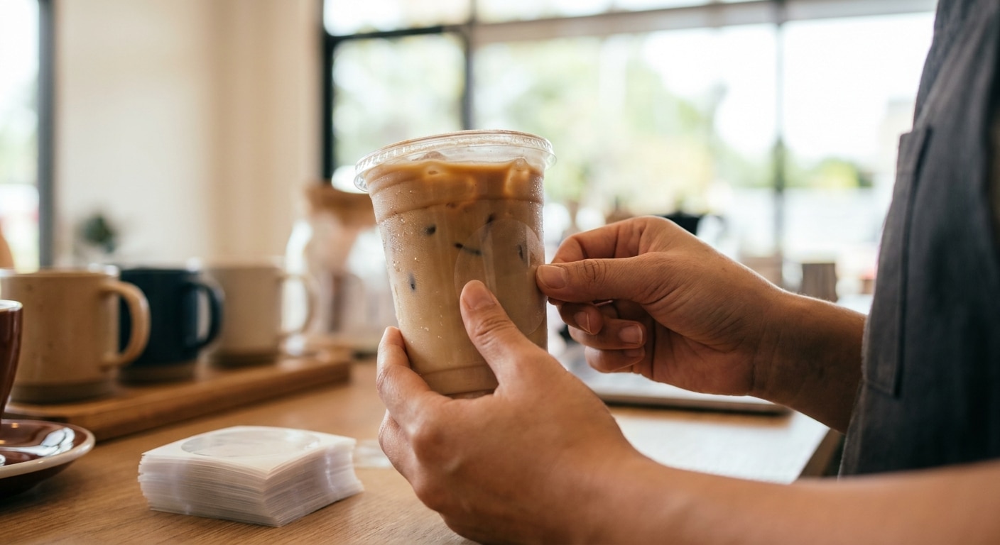 วิธีเลือกสติ๊กเกอร์กันน้ำติดแก้วกาแฟให้ดูแพงและไม่ลอก - waterproof-coffee-cup-sticker