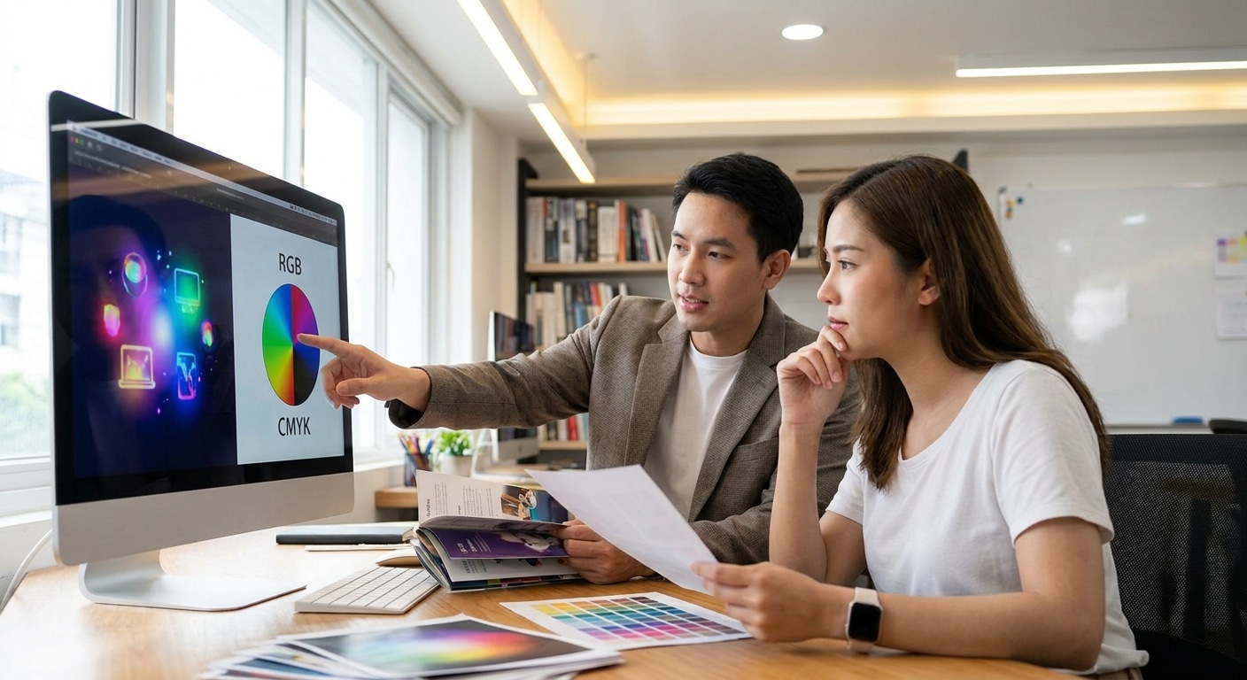 ไขข้อข้องใจ CMYK vs RGB เตรียมไฟล์พิมพ์อย่างไรให้สีไม่เพี้ยน - cmyk-vs-rgb-printing-setup