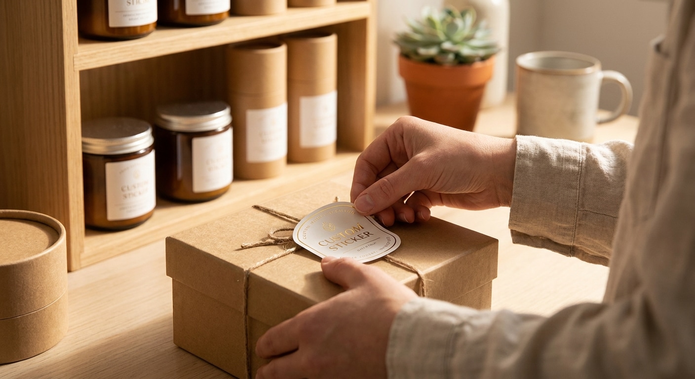 สติ๊กเกอร์ไดคัทติดบรรจุภัณฑ์ อัปเกรดแบรนด์ให้ดูแพง - diecut-sticker-packaging-tips