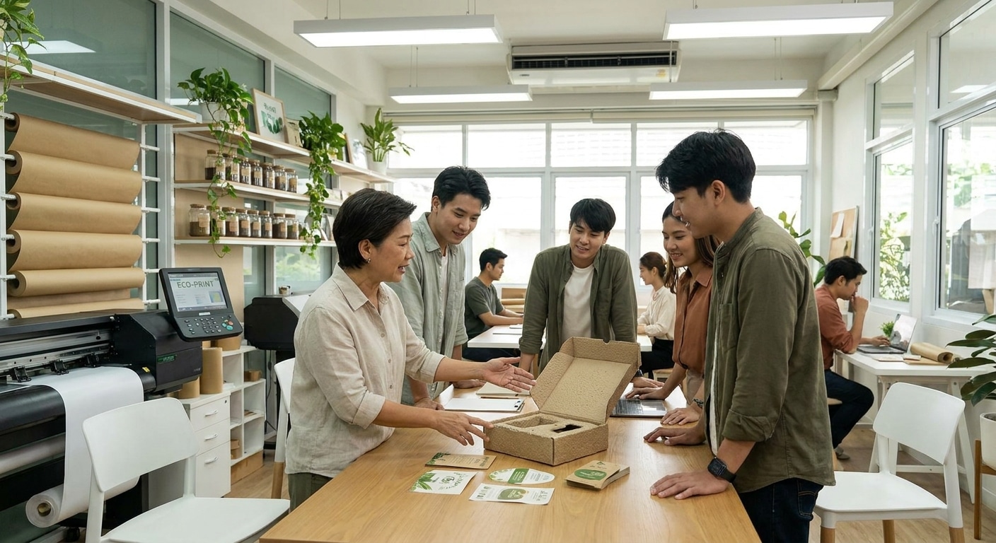 เทรนด์สิ่งพิมพ์รักษ์โลก 2027 พลิกโฉมแพคเกจจิ้ง SME ไทย - eco-friendly-printing-trend-2027