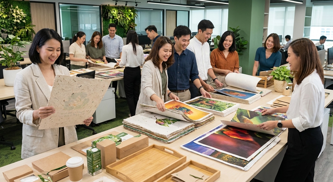 เทรนด์สื่อสิ่งพิมพ์รักษ์โลก 2027 โอกาสทองสร้างแบรนด์ SME - eco-friendly-printing-trend-2027