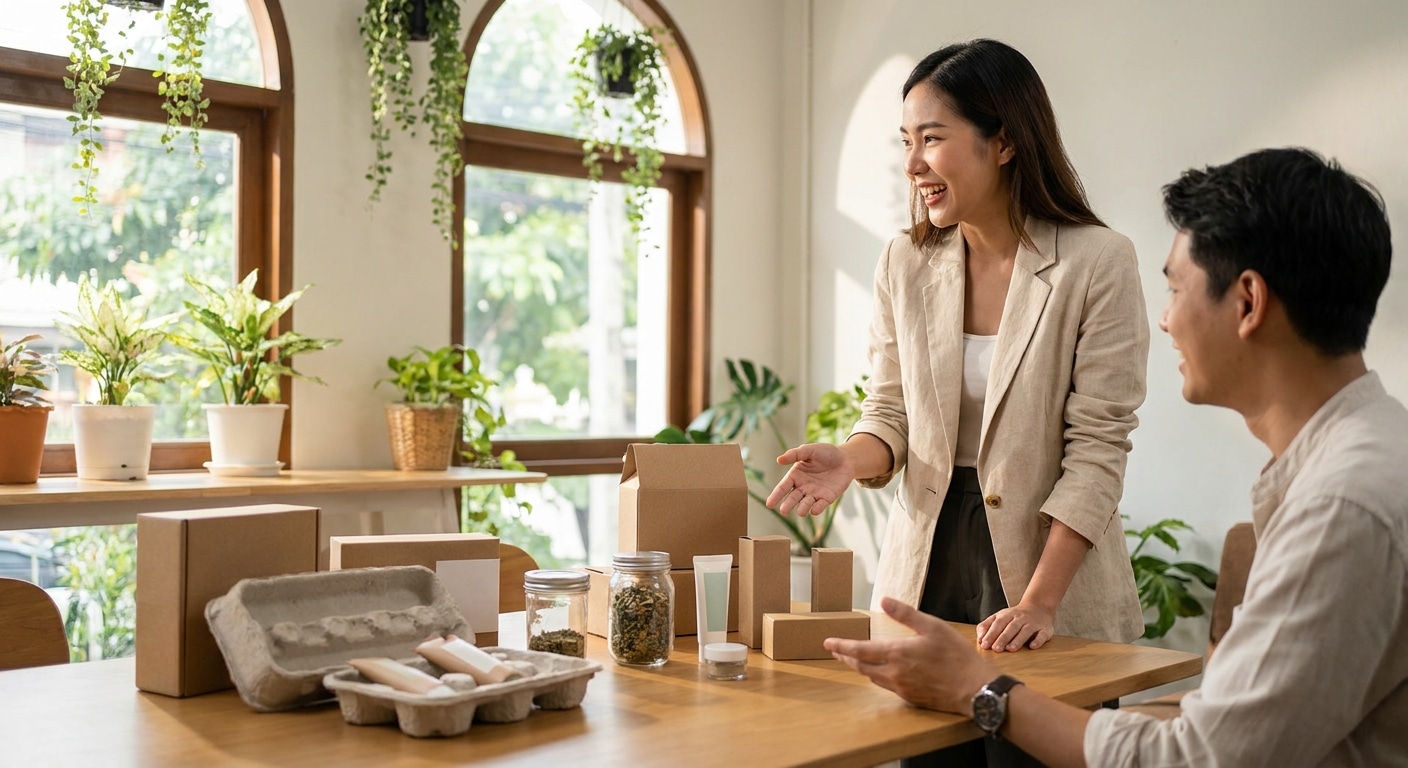 เทรนด์แพคเกจจิ้ง 2027 นวัตกรรมสิ่งพิมพ์รักษ์โลกเพื่อ SME - eco-packaging-printing-trends-2027