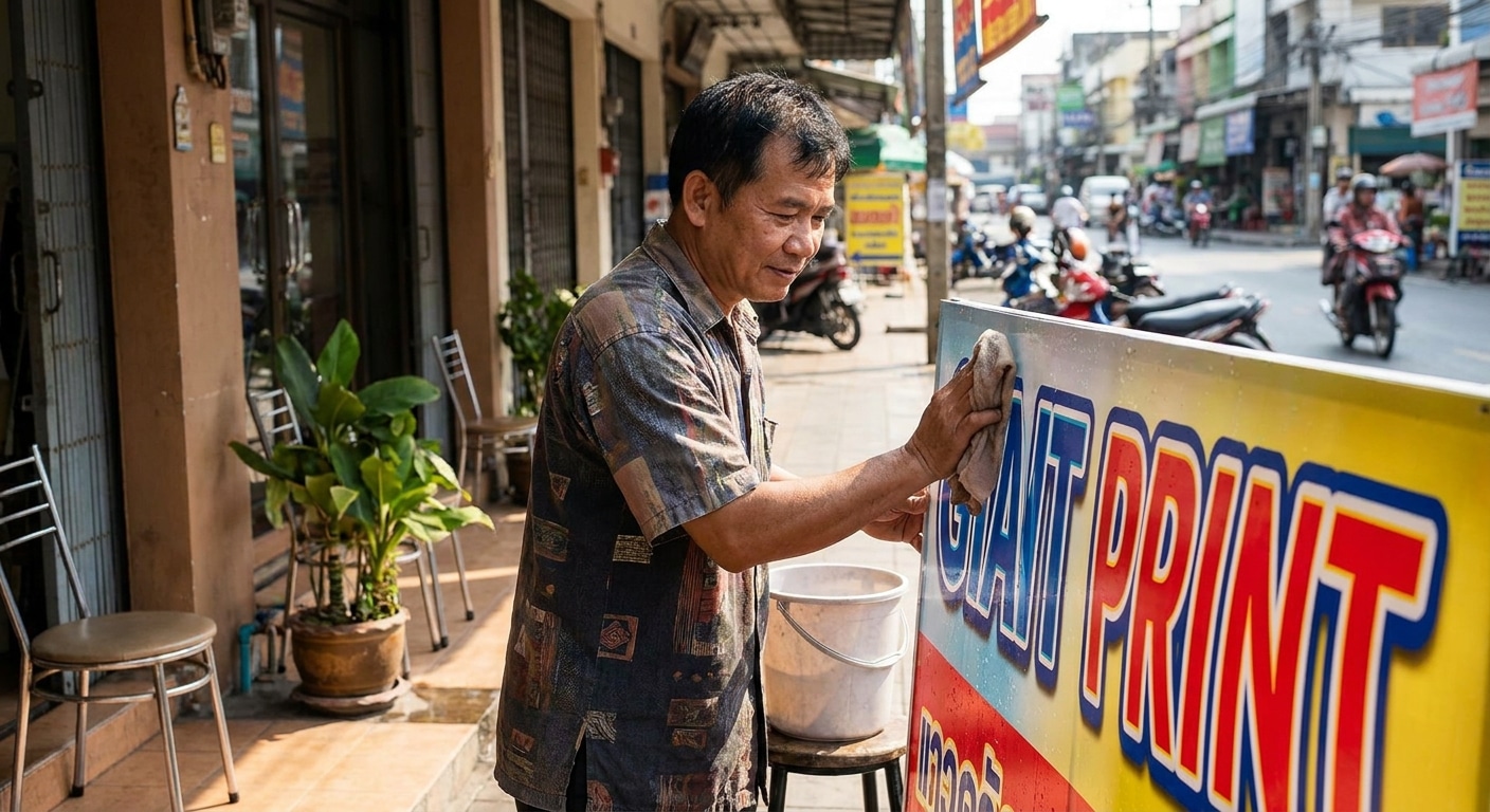 วิธีดูแลป้ายไวนิลหน้าร้านให้สีสด ทนแดด อายุยืน - maintain-storefront-vinyl-banners