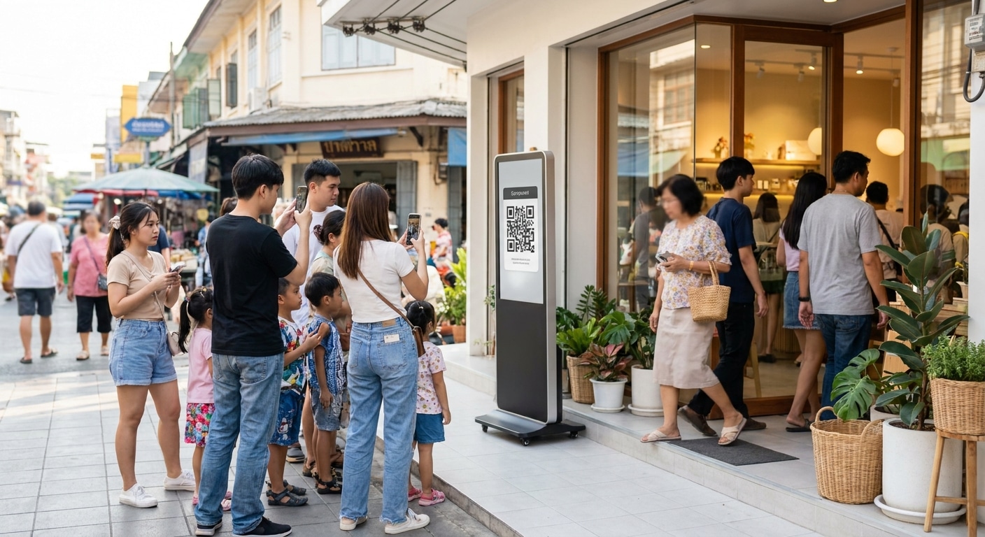 เทรนด์ป้ายโฆษณา O2O ดึงลูกค้าออนไลน์สู่หน้าร้านฉบับ SME - o2o-marketing-signage-trend-sme