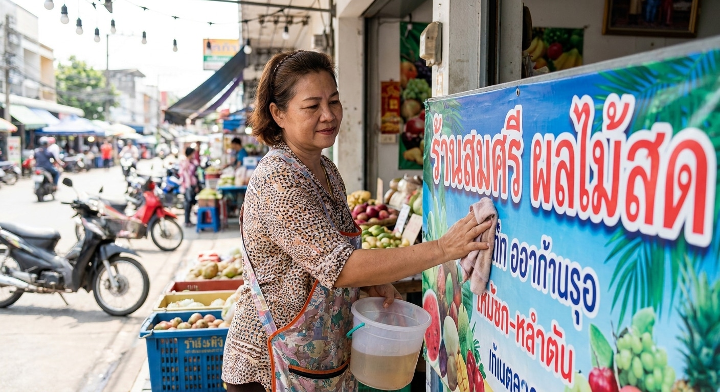 วิธีดูแลป้ายไวนิลหน้าร้านให้สีสดทนทาน ใช้งานได้นาน - outdoor-vinyl-signage-maintenance