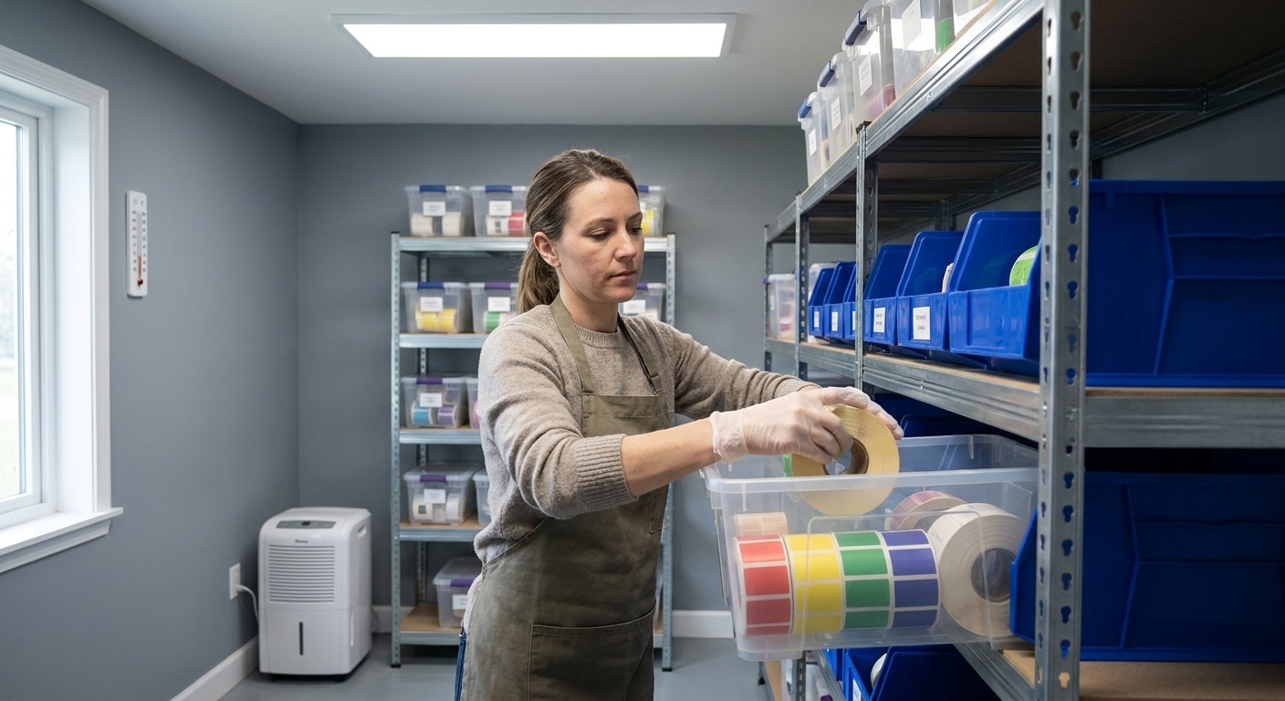 5 วิธีเก็บรักษาสติ๊กเกอร์ฉลากสินค้า ให้กาวเหนียวทนทาน - sticker-label-storage-tips
