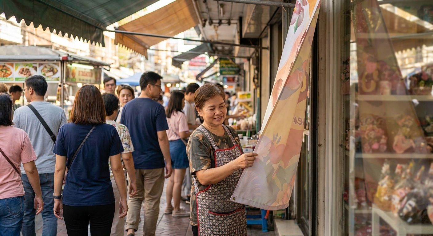 5 ทริคออกแบบป้ายไวนิลหน้าร้าน ดึงดูดลูกค้า ยอดขายพุ่ง - storefront-vinyl-banner-design
