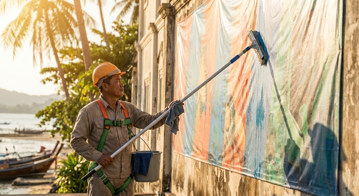วิธีดูแลป้ายไวนิลให้สีสดทนแดดทนฝน ยืดอายุใช้งาน - vinyl-banner-maintenance-guide