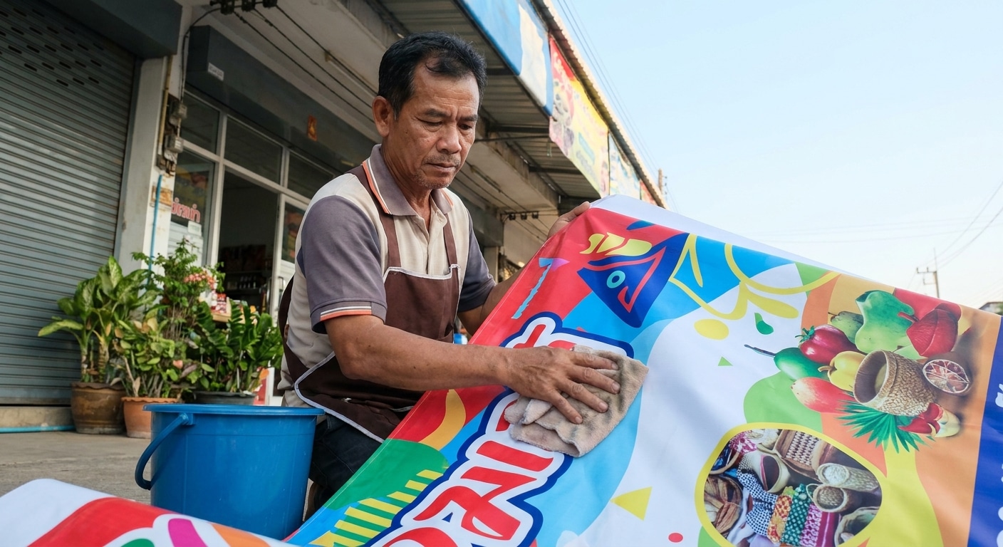 เคล็ดลับดูแลป้ายไวนิลและป้ายโฆษณาให้สีสดทนนาน - vinyl-sign-maintenance-tips