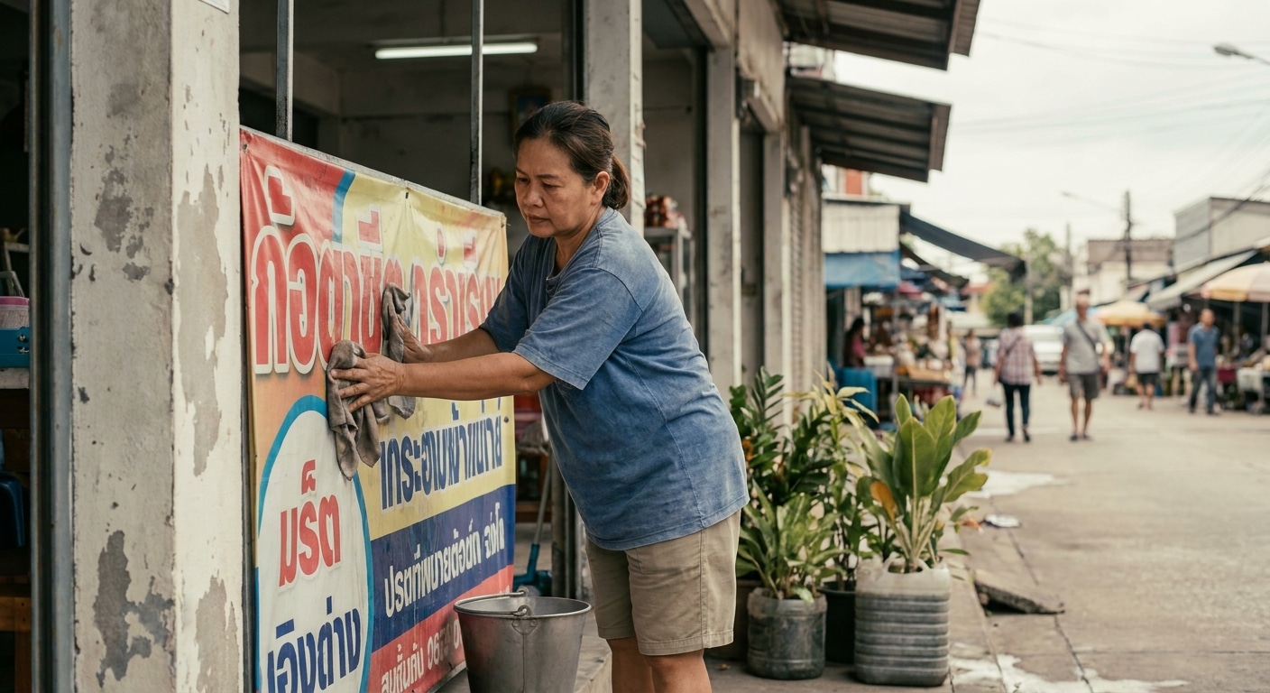 วิธีดูแลป้ายไวนิลหน้าร้านให้สีสด ทนแดดทนฝน ยืดอายุใช้งาน - vinyl-signage-maintenance-tips