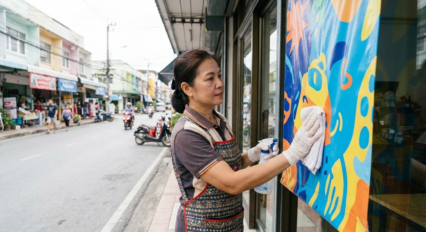 เคล็ดลับดูแลป้ายไวนิลและสแตนดี้ให้สีสดทนทาน ยืดอายุใช้งาน - vinyl-standee-maintenance-tips