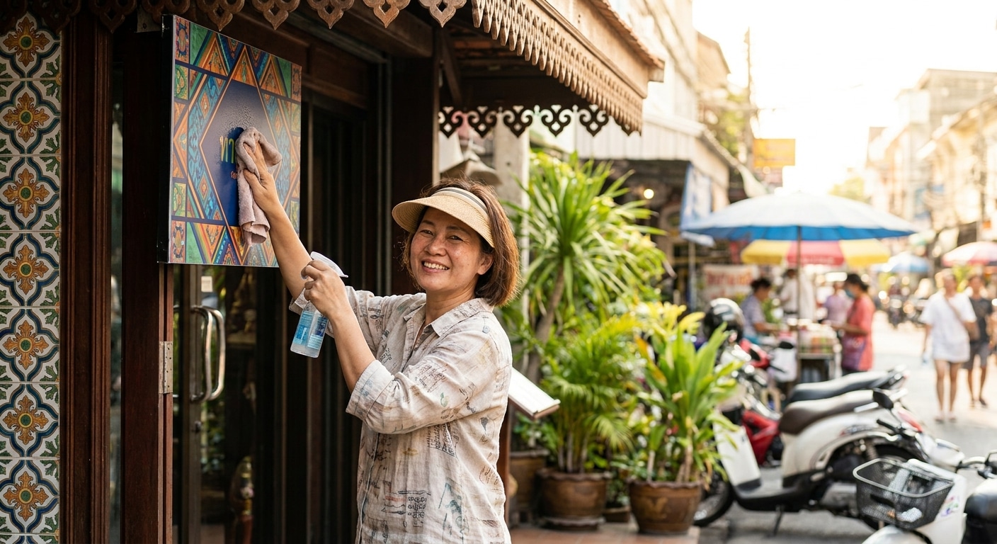 วิธีดูแลป้ายไวนิลและสติ๊กเกอร์หน้าร้านให้สีสดทนนาน - vinyl-sticker-maintenance-tips